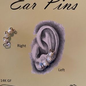 Sterling silver ear climbers/pins